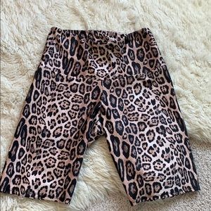 Free People leopard print bike shorts